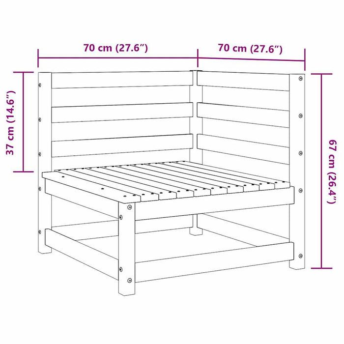 Utendørs hjørnesofaer 2 stk honningbrun heltre furu
