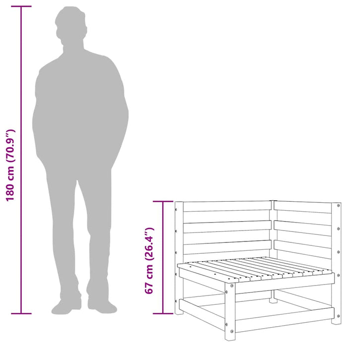 Utendørs hjørnesofaer 2 stk honningbrun heltre furu