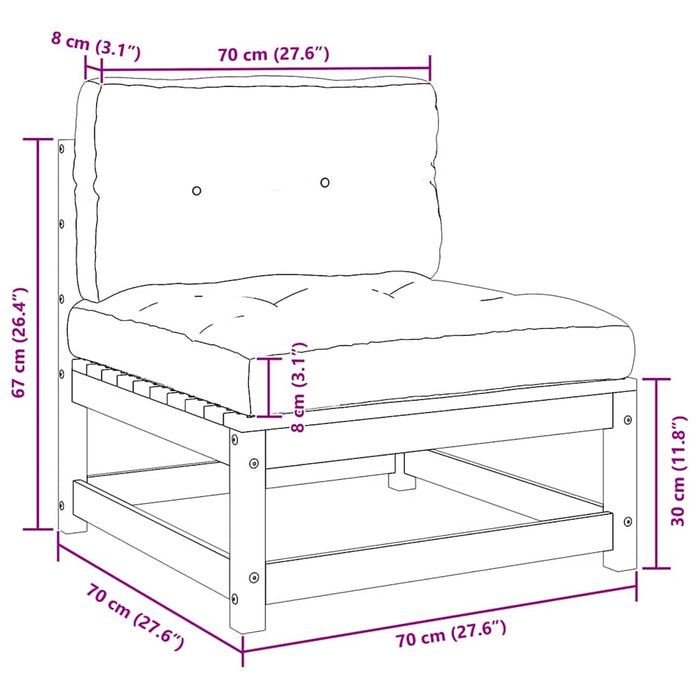 Hagesofagruppe med puter 2 deler svart heltre furu