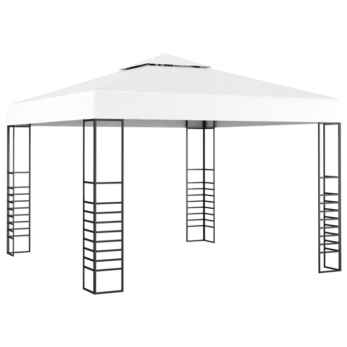 Hagepaviljong med LED-lysslynge 3x3 m hvit