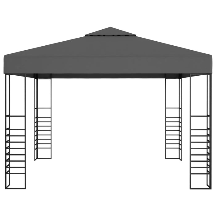 Hagepaviljong med LED-lysslynge 3x3 m antrasitt