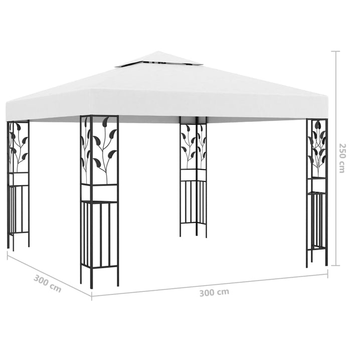 Paviljong med LED-lysslynge 3x3 m hvit