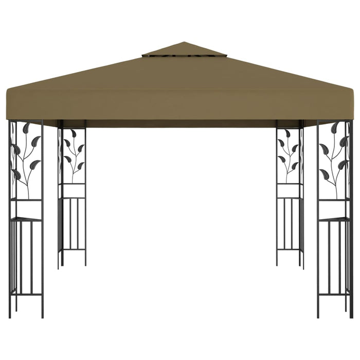 Paviljong med LED-lysslynge 3x3 m gråbrun