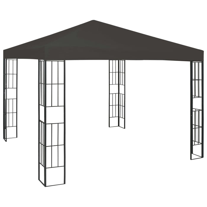 Paviljong med LED-lysslynge 3x3 m antrasitt