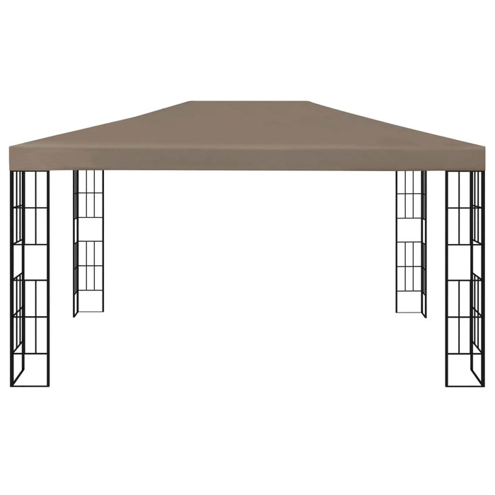 Paviljong med LED-lysslynge 4x3 m gråbrun