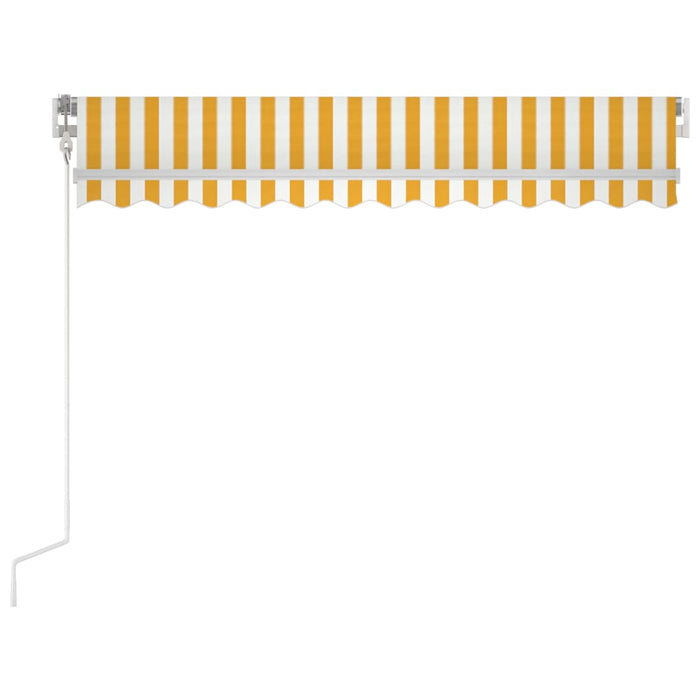 Automatisk markise med LED og vindsensor 300x250 cm gul og hvit