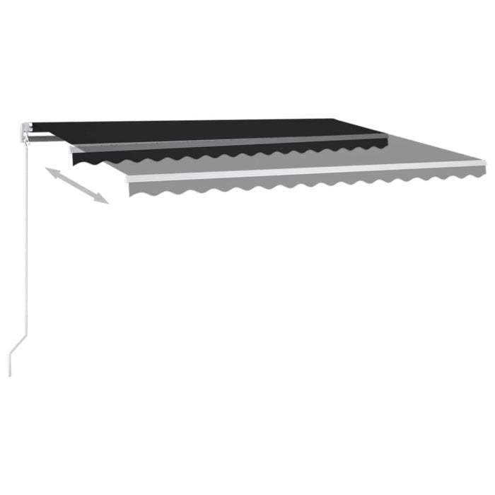 Manuell uttrekkbar markise med LED 400x300 cm antrasitt