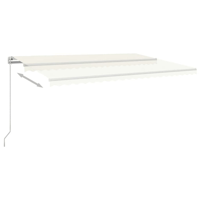 Manuell uttrekkbar markise med LED 500x300 cm kremhvit