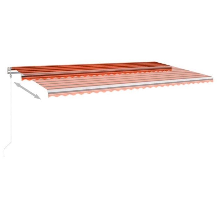 Automatisk markise med vindsensor og LED 600x300cm oransje/brun