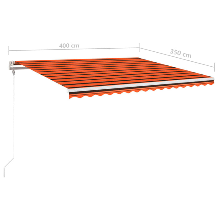 Automatisk markise med vindsensor og LED 400x350cm oransje brun