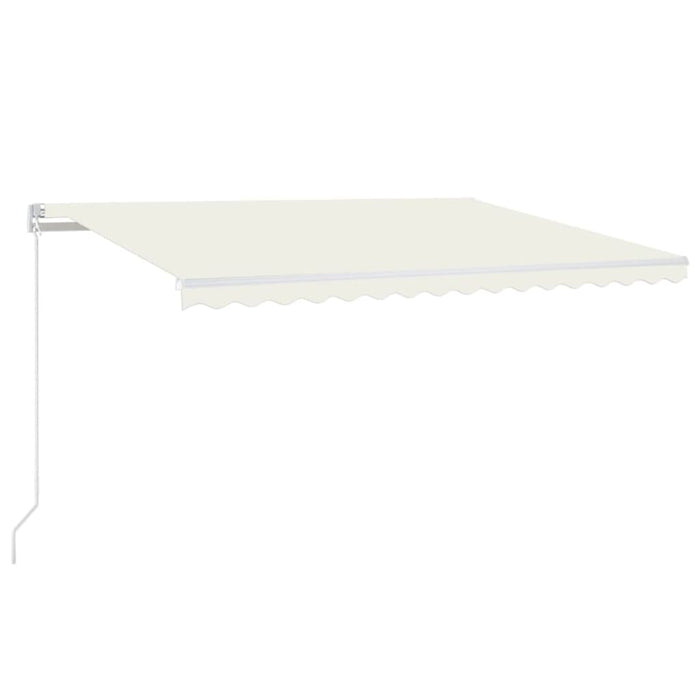 Manuell uttrekkbar markise med LED 450x350 cm kremhvit