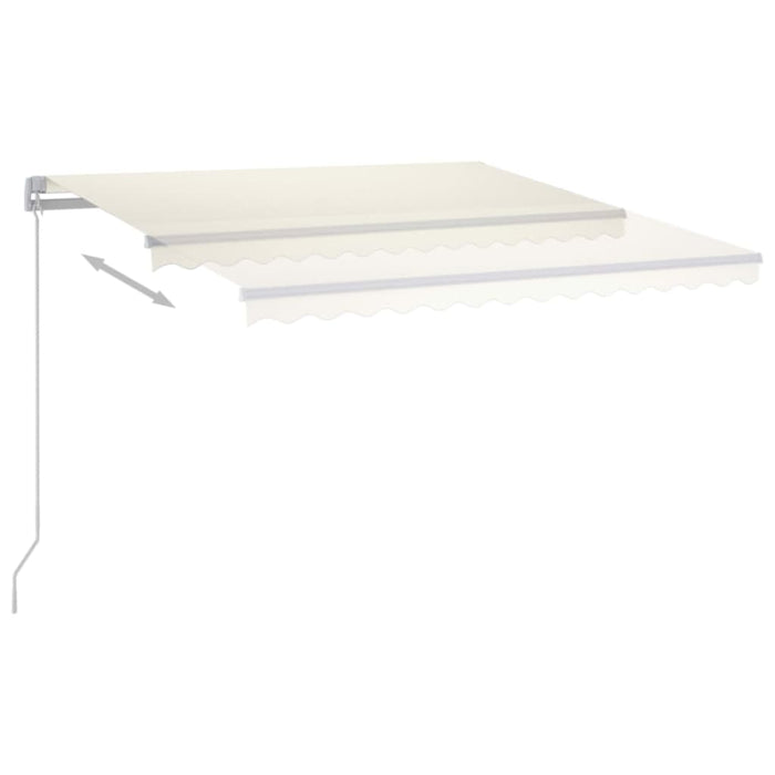 Manuell uttrekkbar markise med LED 450x350 cm kremhvit