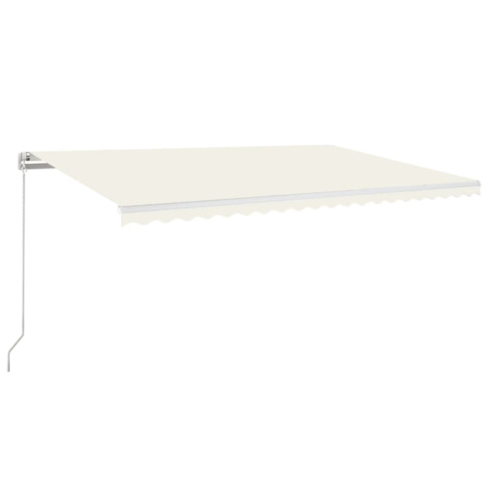 Manuell uttrekkbar markise med LED 500x350 cm kremhvit