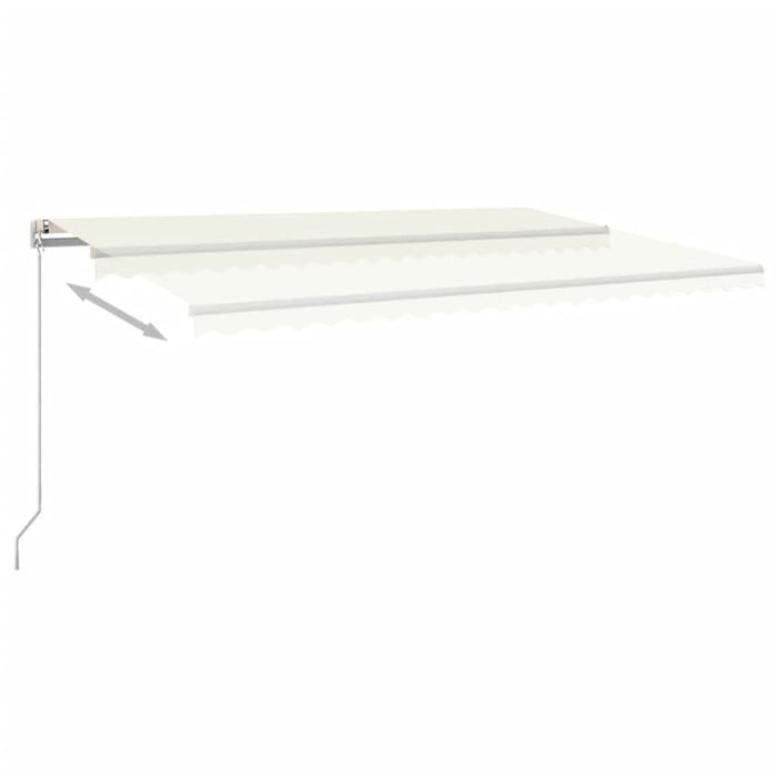 Manuell uttrekkbar markise med LED 500x350 cm kremhvit