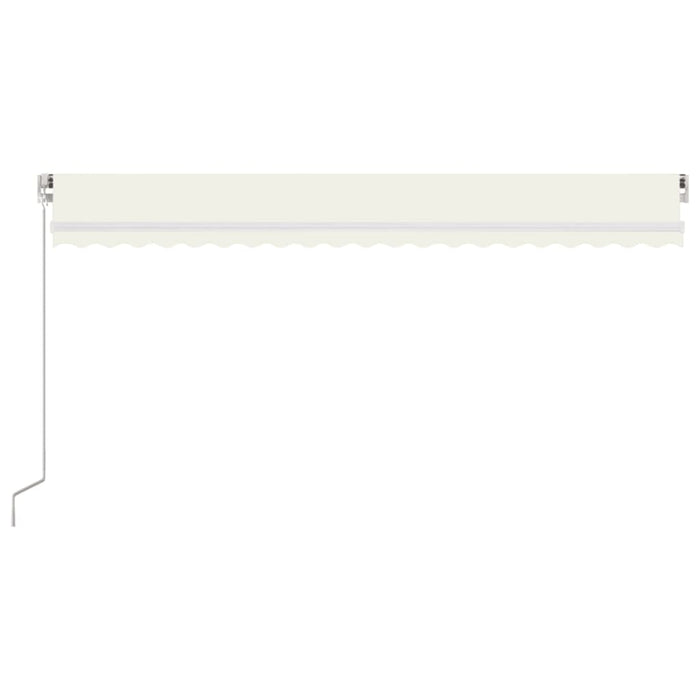 Manuell uttrekkbar markise med LED 500x350 cm kremhvit