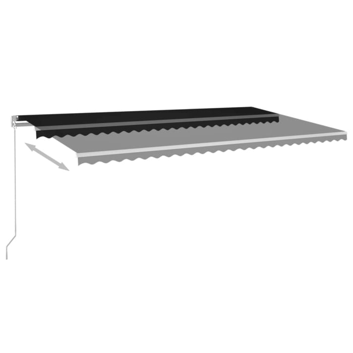 Manuell uttrekkbar markise med LED 600x350 cm antrasitt