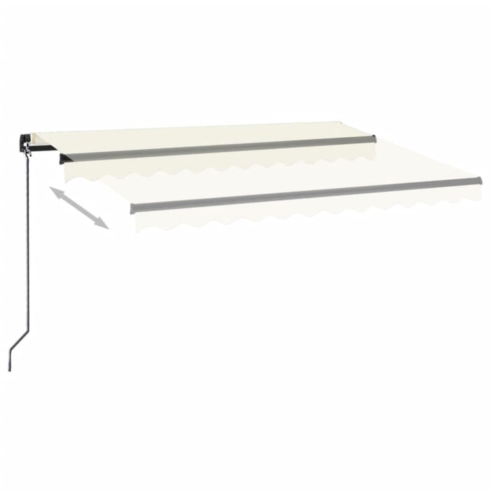 Manuell uttrekkbar markise med LED 350x250 cm kremhvit