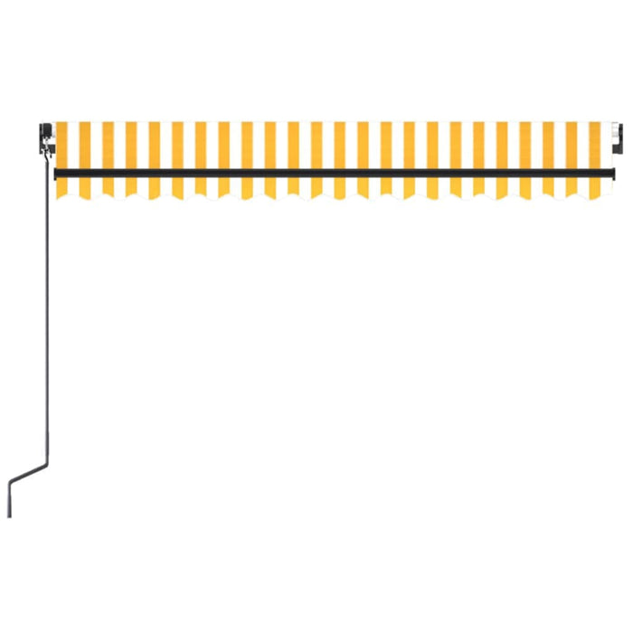 Manuell uttrekkbar markise 450x300 cm gul og hvit