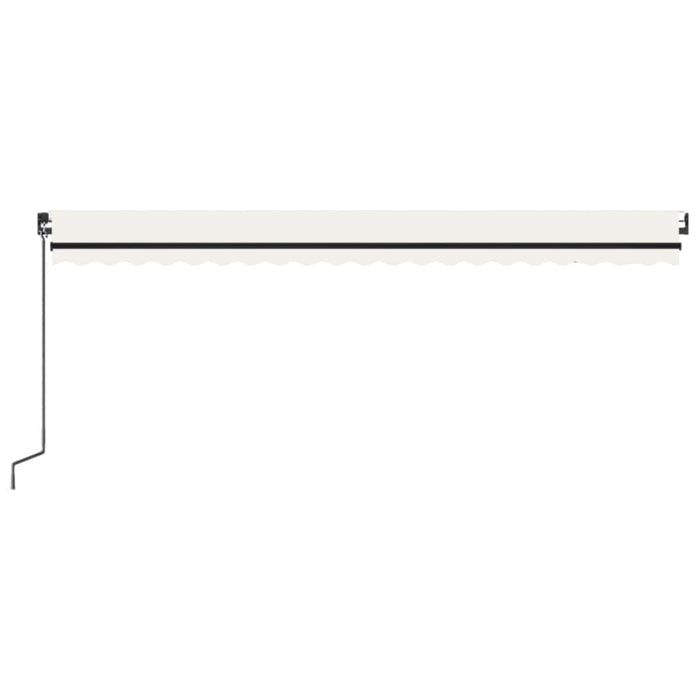 Manuell uttrekkbar markise med LED 500x300 cm kremhvit