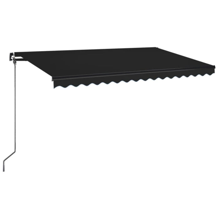 Manuell uttrekkbar markise med LED 400x350 cm antrasitt