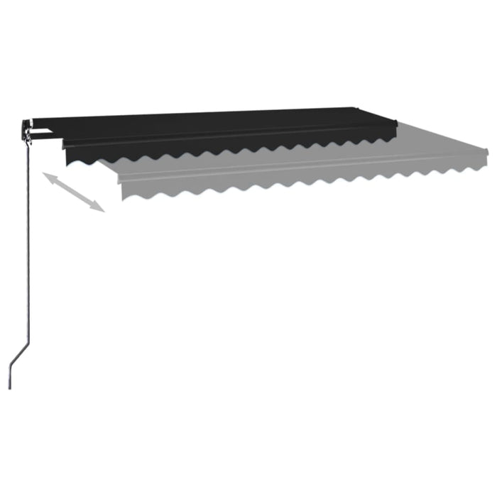 Manuell uttrekkbar markise med LED 400x350 cm antrasitt