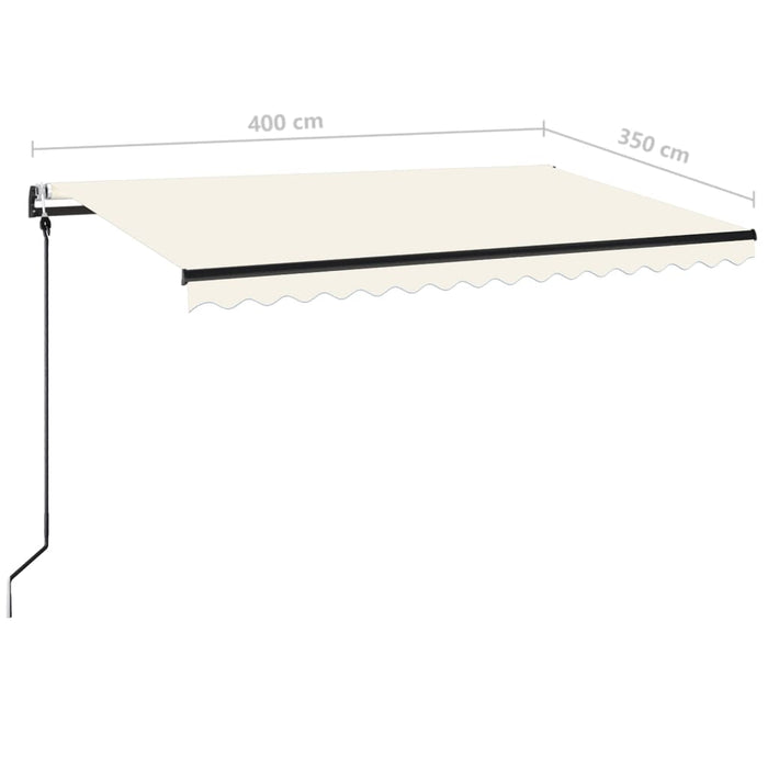 Automatisk markise med vindsensor og LED 400x350 cm kremhvit