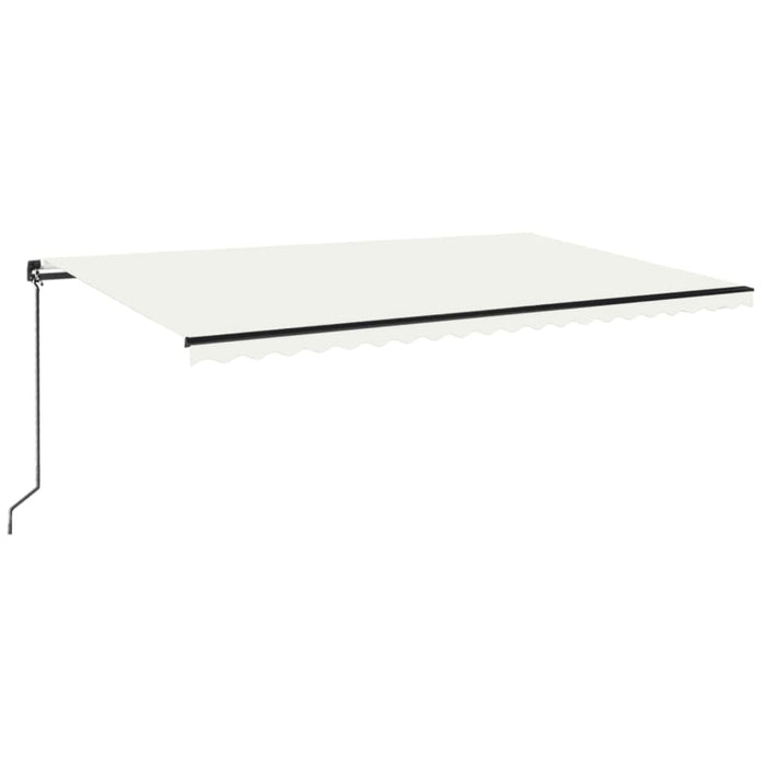 Manuell uttrekkbar markise med LED 500x350 cm kremhvit