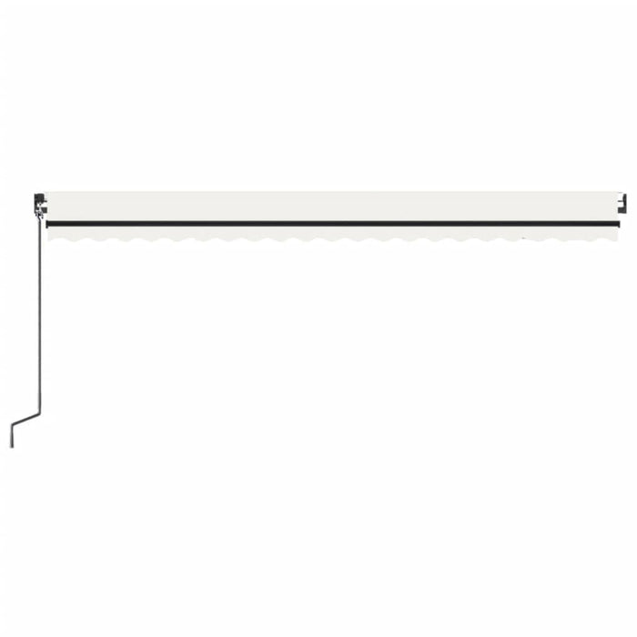 Manuell uttrekkbar markise med LED 500x350 cm kremhvit