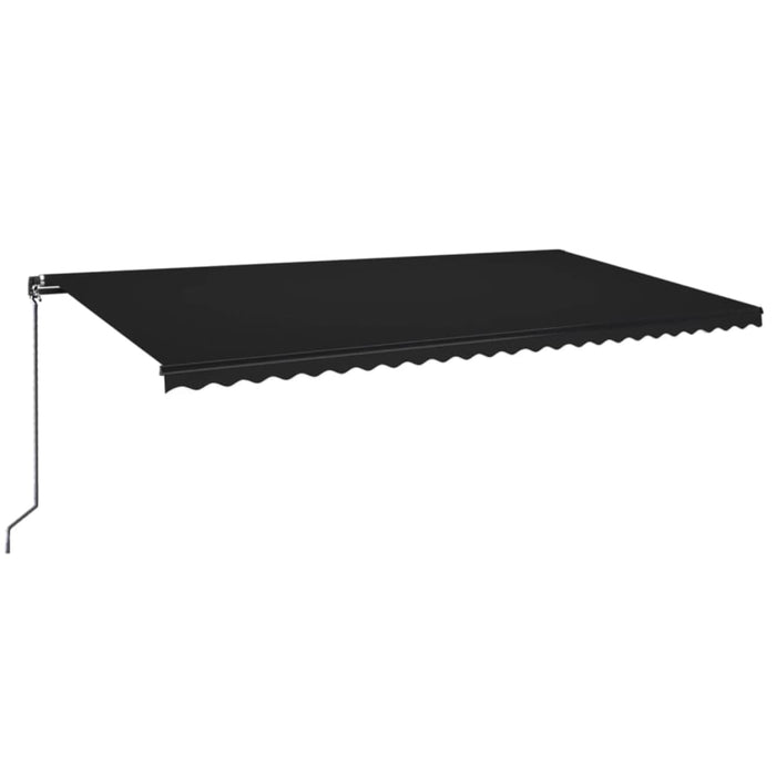 Manuell uttrekkbar markise med LED 600x350 cm antrasitt