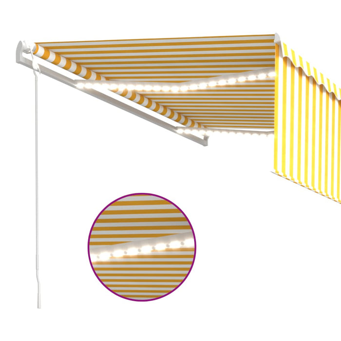 Automatisk markise rullegardin vindsensor LED 4x3 m gul og hvit