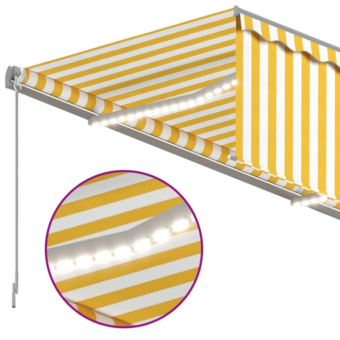 Automatisk markise rullegardin vindsensor LED 4x3 m gul og hvit