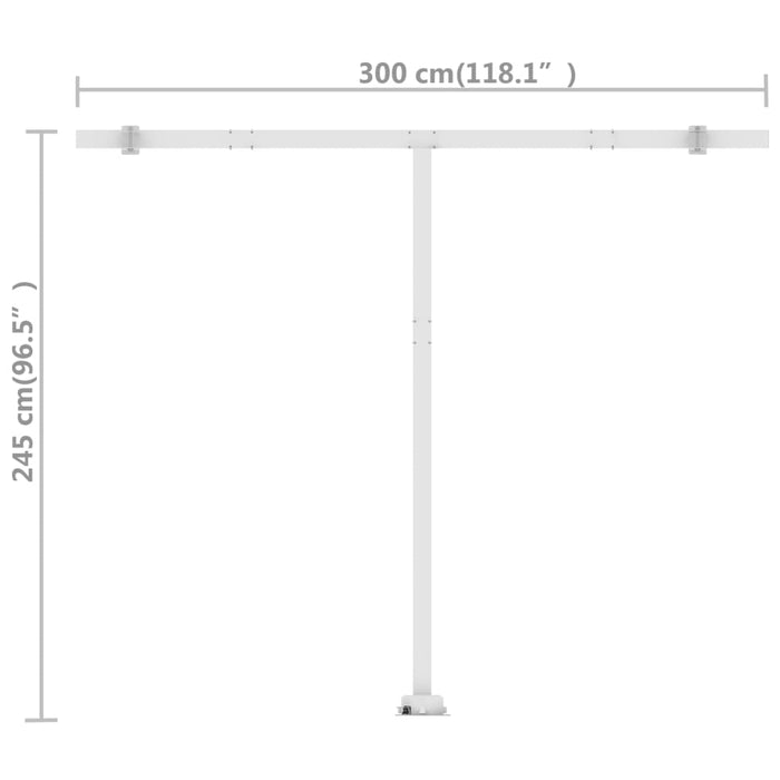 Frittstående manuell uttrekkbar markise 300x250 cm antrasitt