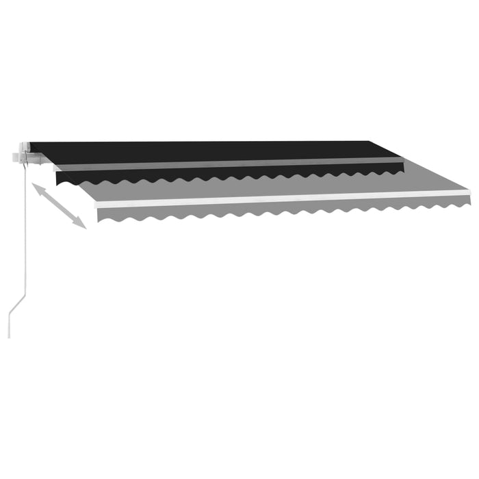 Manuell uttrekkbar markise med LED 400x300 cm antrasitt