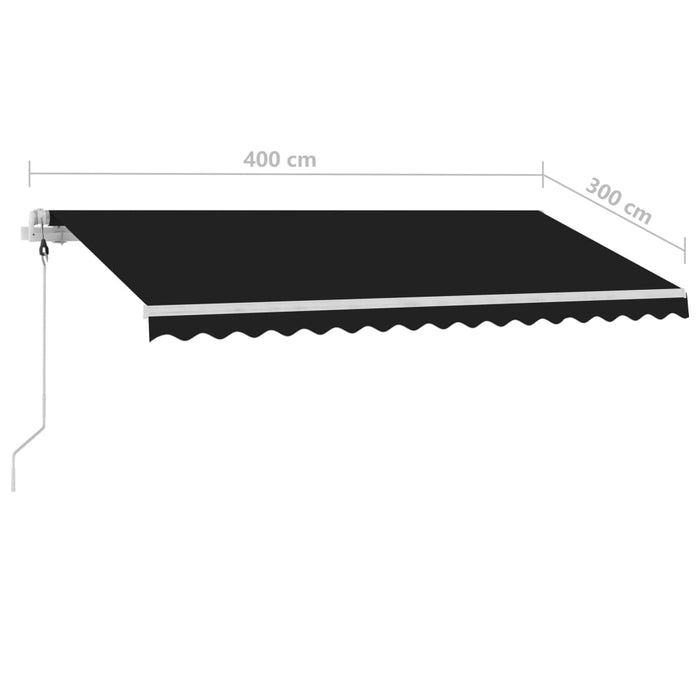 Frittstående automatisk markise 400x300 cm antrasitt