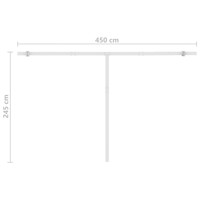 Automatisk markise med vindsensor og LED 450x300 cm blå og hvit