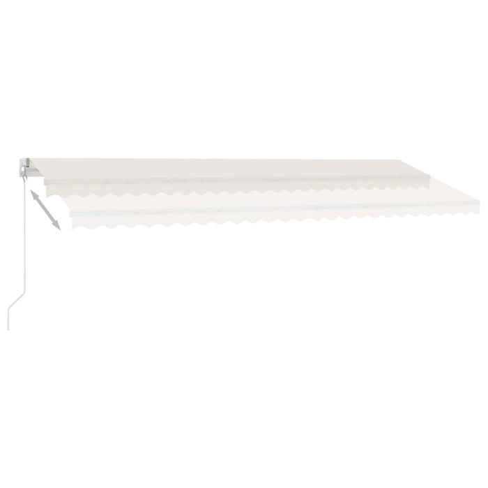 Manuell uttrekkbar markise med LED 500x300 cm kremhvit