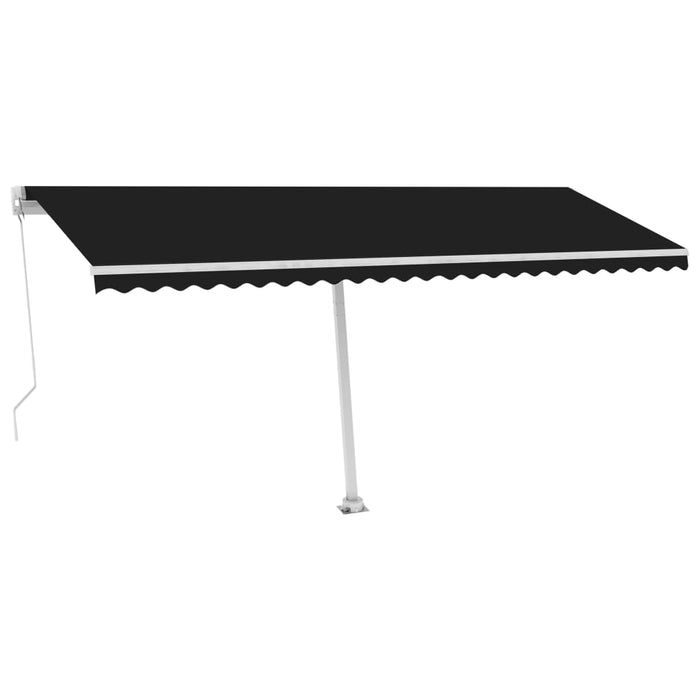 Manuell uttrekkbar markise med LED 500x300 cm antrasitt