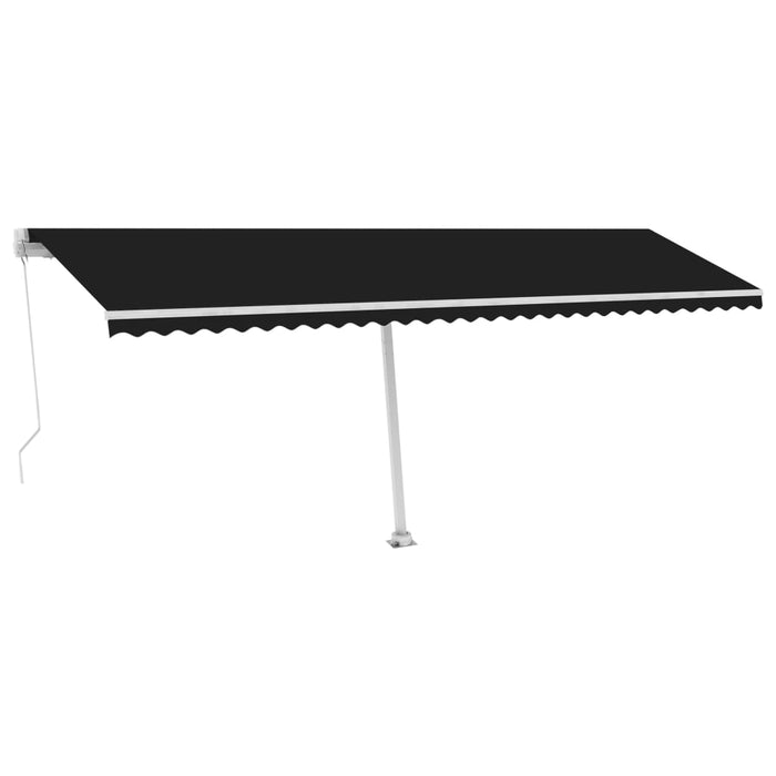 Manuell uttrekkbar markise med LED 600x300 cm antrasitt