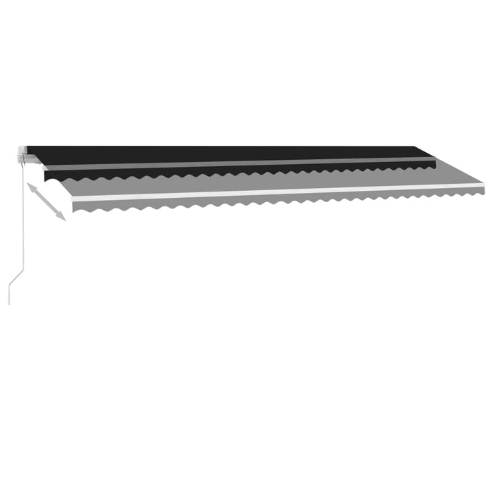 Manuell uttrekkbar markise med LED 600x300 cm antrasitt