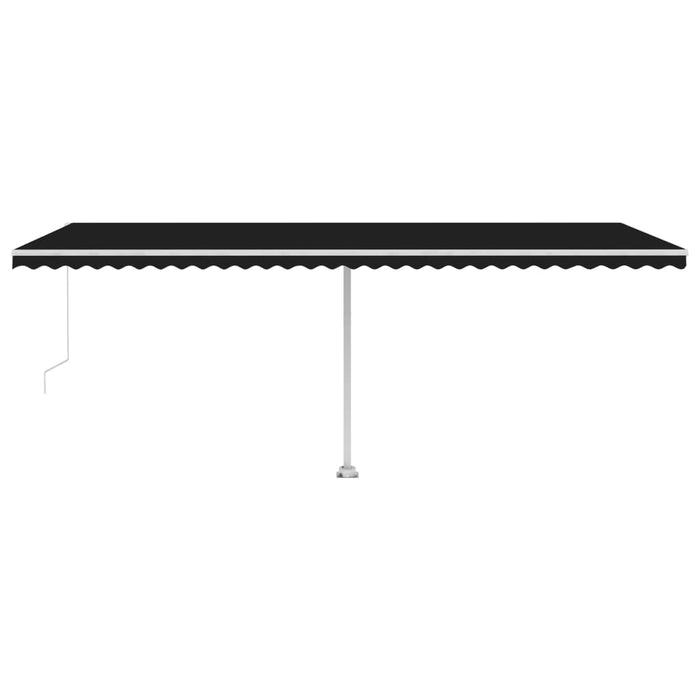 Manuell uttrekkbar markise med LED 600x300 cm antrasitt