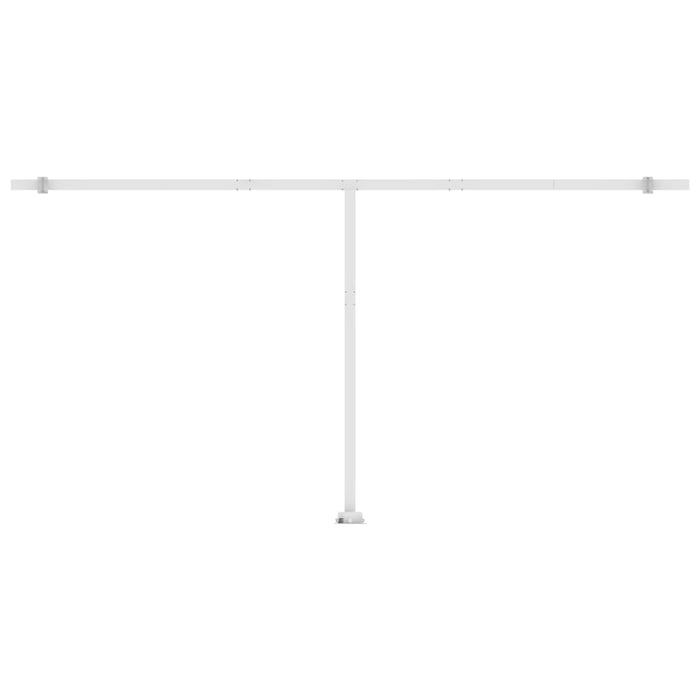 Manuell uttrekkbar markise med LED 600x300 cm oransje og brun