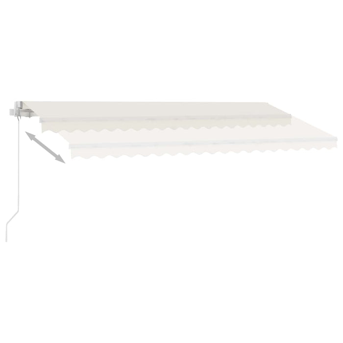 Manuell uttrekkbar markise med LED 450x350 cm kremhvit