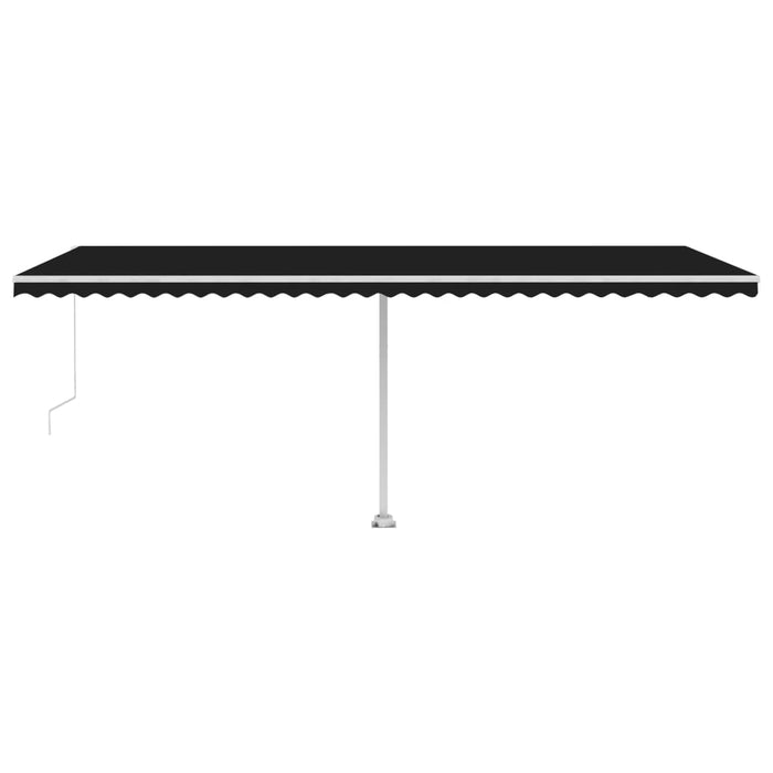 Manuell uttrekkbar markise med LED 600x350 cm antrasitt