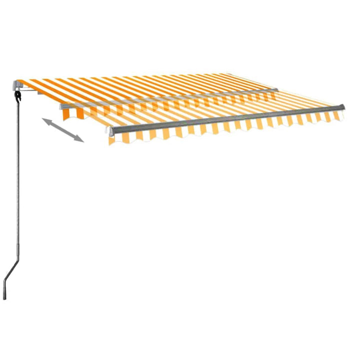 Automatisk markise med LED og vindsensor 300x250 cm gul og hvit