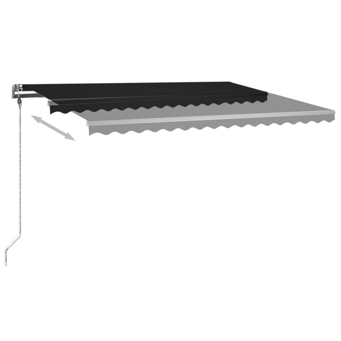 Manuell uttrekkbar markise med LED 400x300 cm antrasitt