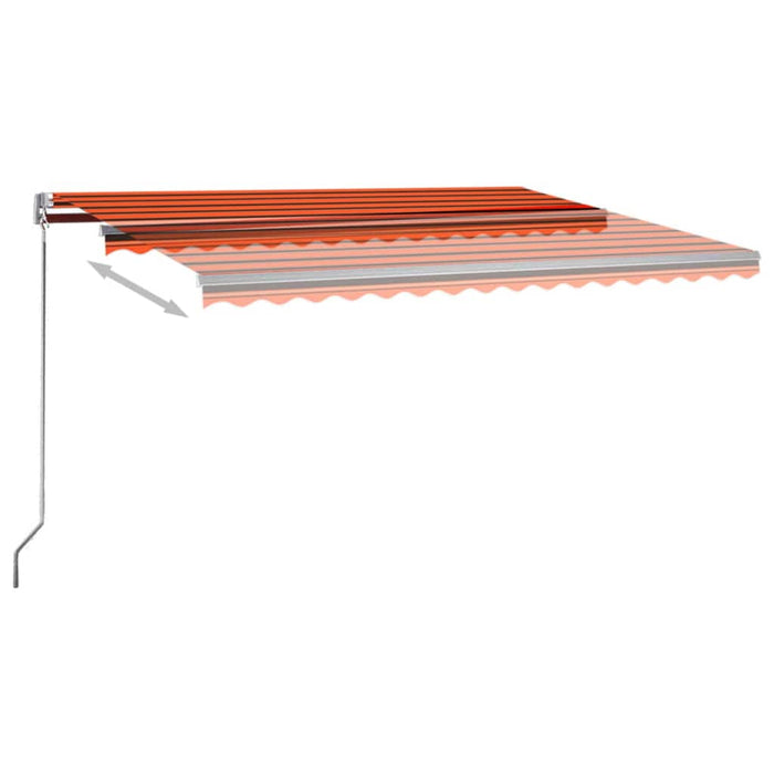 Automatisk markise med vindsensor og LED 450x300cm oransje/brun