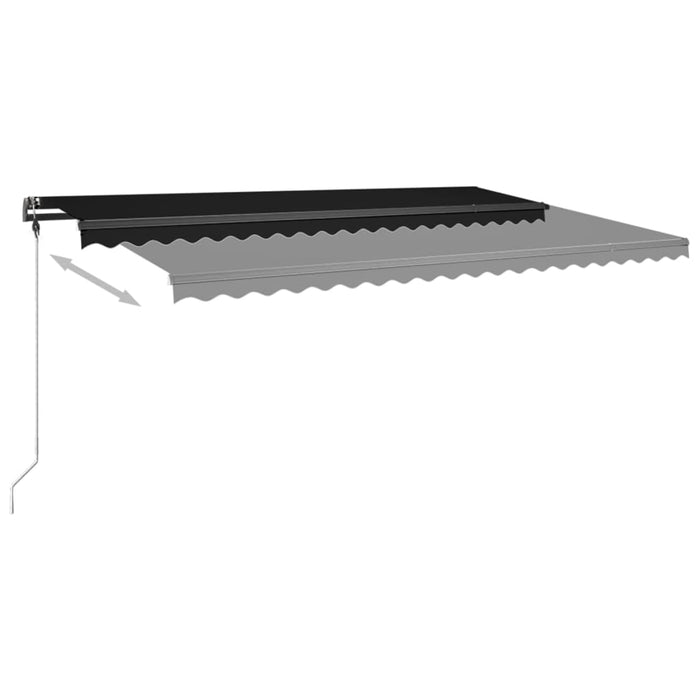 Manuell uttrekkbar markise med LED 500x300 cm antrasitt