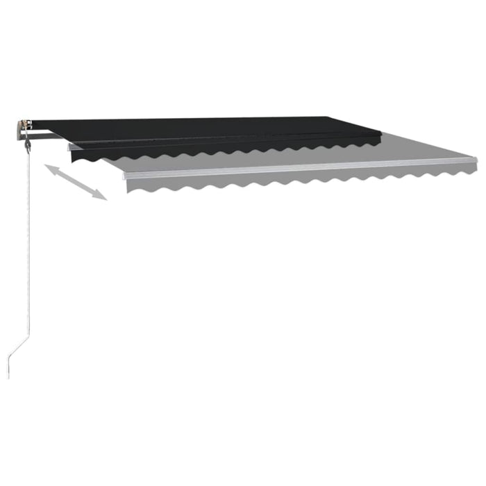 Manuell uttrekkbar markise med LED 400x350 cm antrasitt