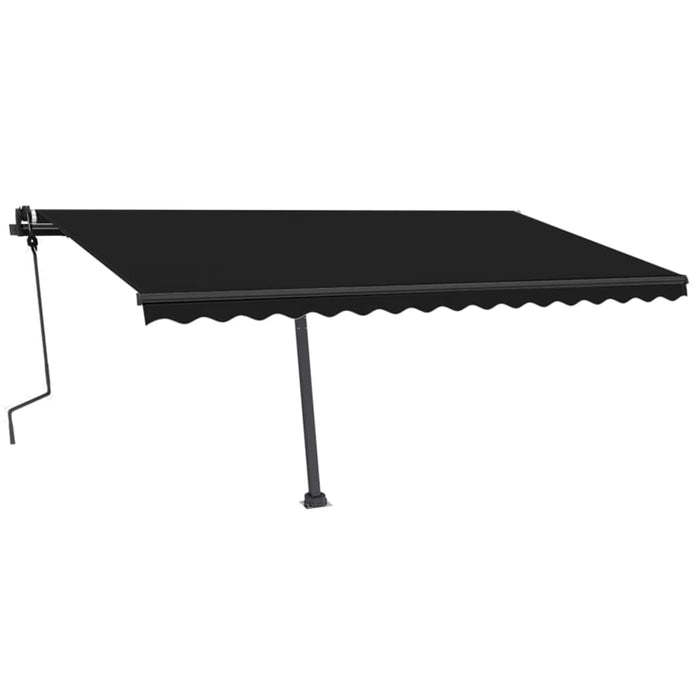 Manuell uttrekkbar markise med LED 450x350 cm antrasitt