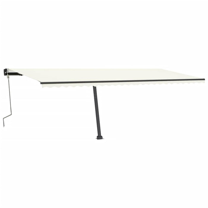 Manuell uttrekkbar markise med LED 600x350 cm kremhvit